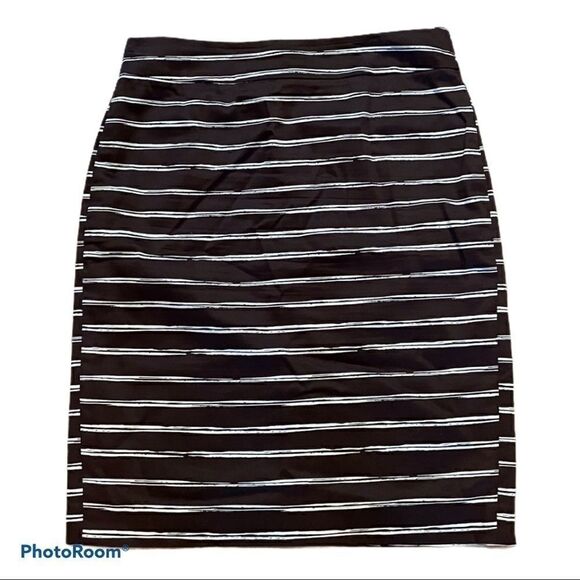 Ann Taylor Pencil Skirt, Brown & Cream Stripe, 4 - Picture 1 of 3